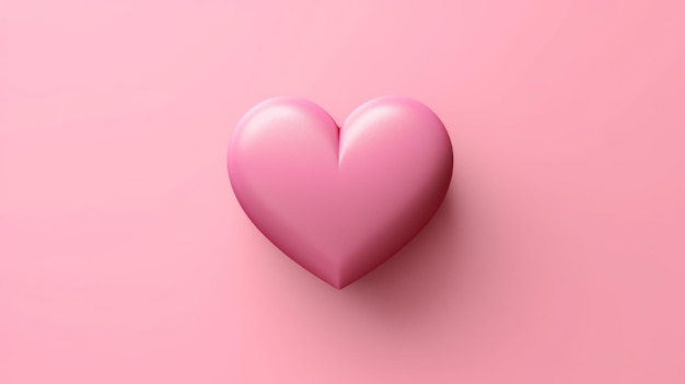 Un corazón rosa sobre un fondo rosa.