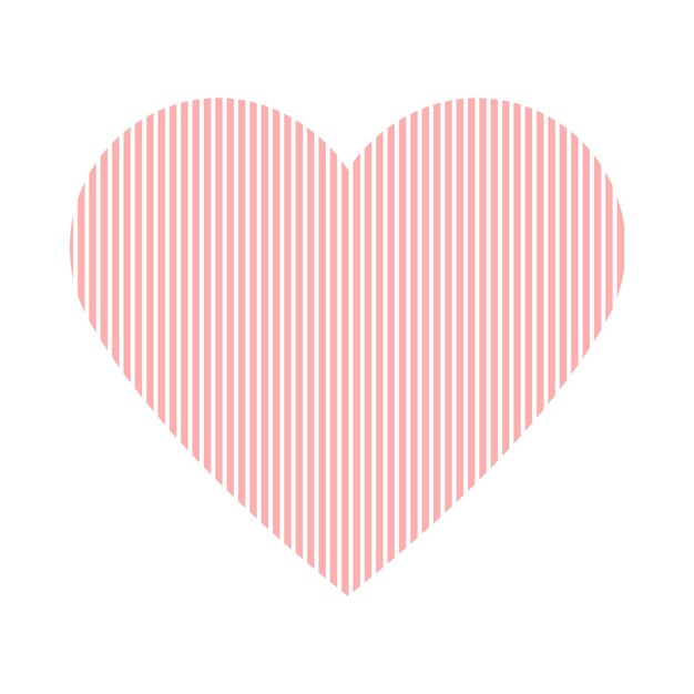 Corazón rosado icono de diseño de rayas pastel PNG