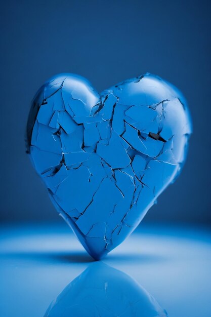 Un corazón roto azul