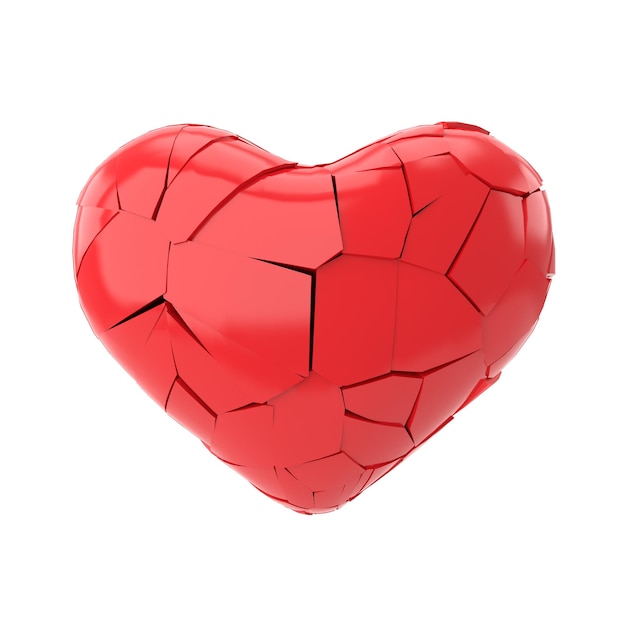 Corazón roto icono 3D ilustración 3D