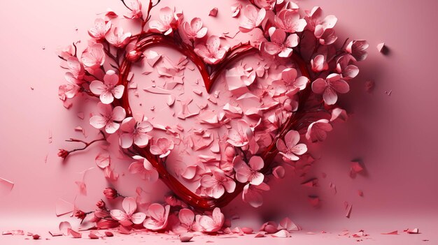 El corazón roto en las tarjetas de San Valentín La tristeza en fondo rosa