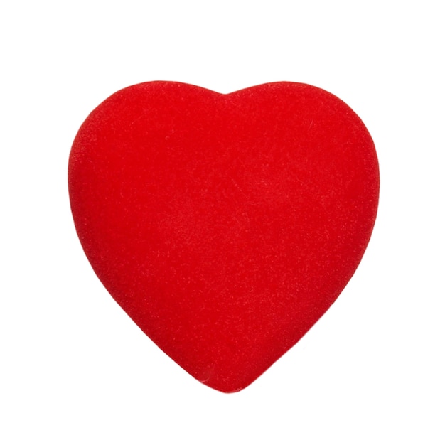 Corazón de San Valentín rojo aislado en blanco