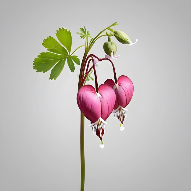 Foto el corazón sangrante dicentra espectabilis estilo minimalista hiper realista hiper detallado