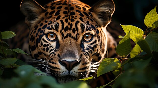 En el corazón de una selva virgen, un resplandeciente jaguar merodea con gracia.