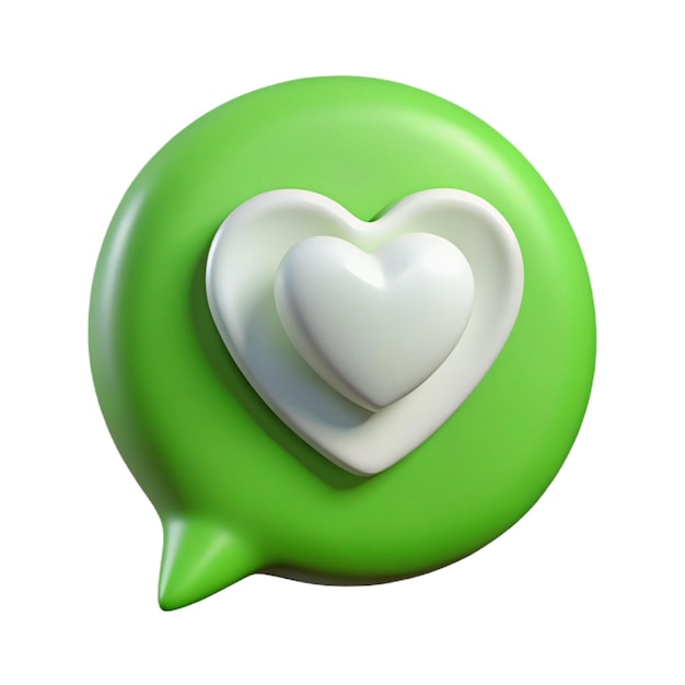 un corazón verde con un corazón blanco en él