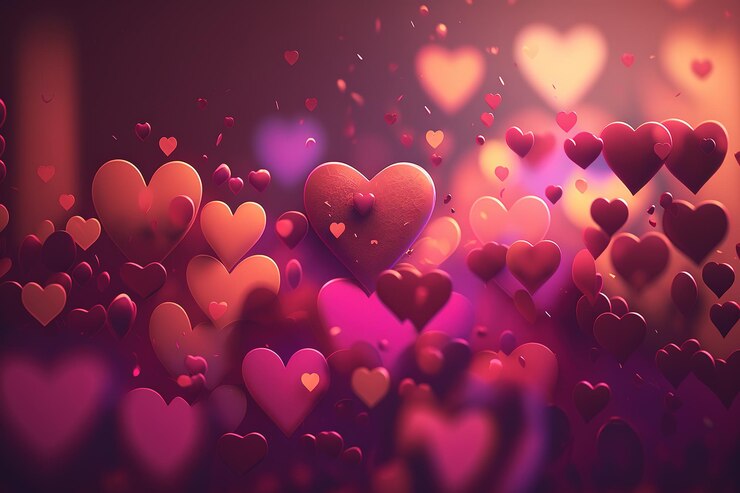 Corazones de amor borrosos Fondo de pantalla de San Valentín