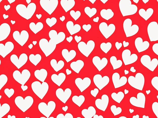 Corazones blancos sobre fondo rojo Fondo del día de San Valentín