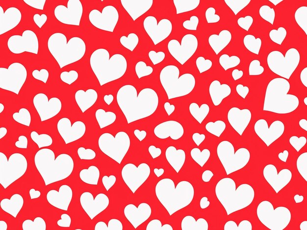 Foto corazones blancos sobre fondo rojo fondo del día de san valentín