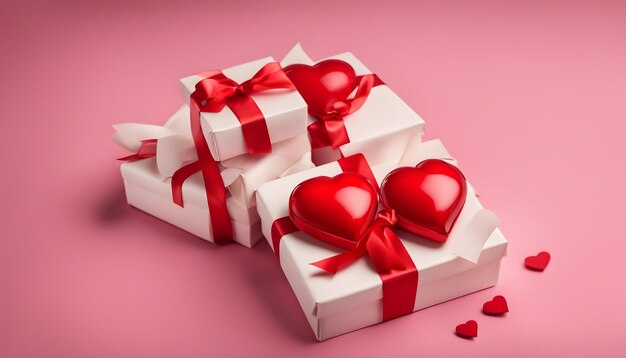 corazones de chicas amor con regalos varias cajas