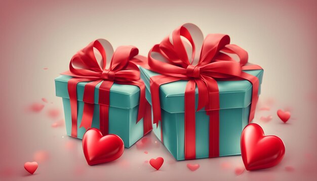 corazones de chicas amor con regalos varias cajas