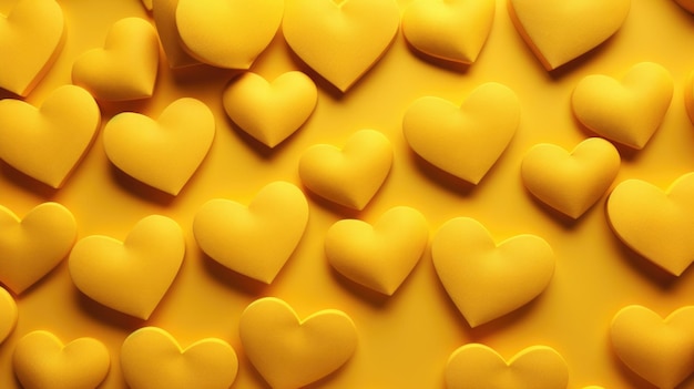 Foto corazones de color amarillo como fondo