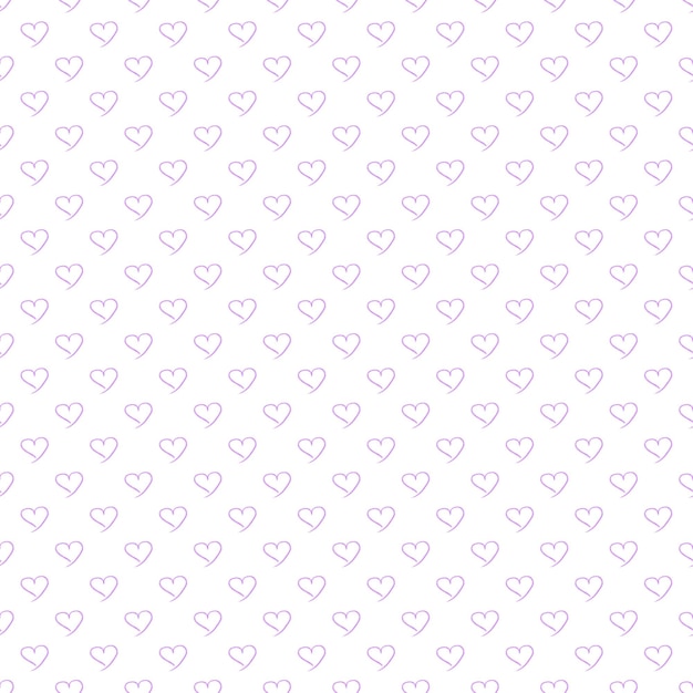 Corazones de color rosa de patrones sin fisuras sobre un fondo blanco