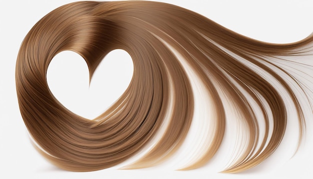 Foto corazones de corazón cabello marrón formando la forma del amor día de san valentín
