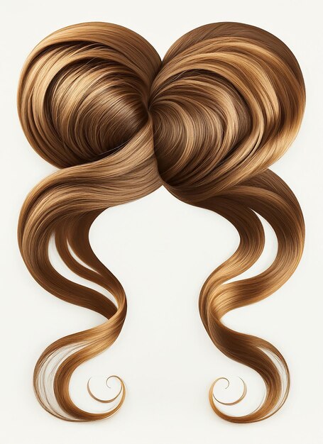 Foto corazones de corazón cabello marrón formando la forma del amor día de san valentín