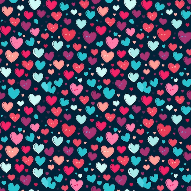 Foto corazones dibujo a mano lindo fondo sin costuras