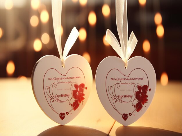 Foto corazones de diseño de tarjeta con cinta blanca