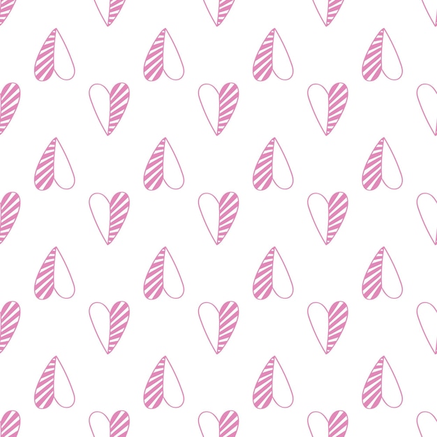 Corazones de estilo minimalista de patrones sin fisuras. Fondo del día de San Valentín.