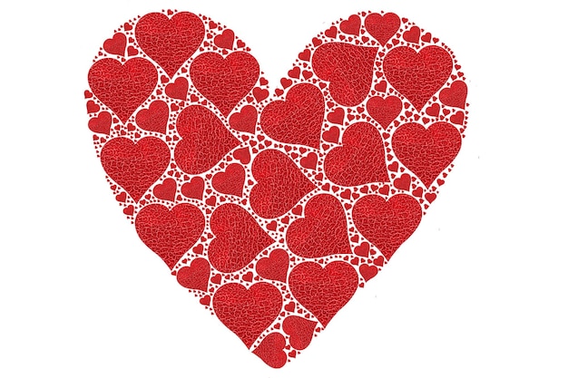 Corazones en forma de corazón aislados en blanco