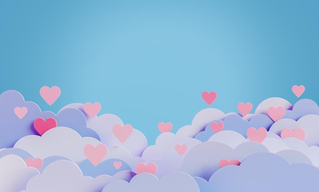 Corazones y nubes