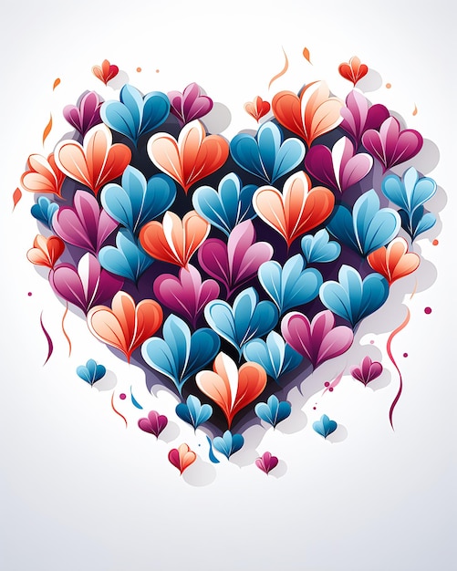 corazones papel flores corazones gráficos vectoriales perfil real coherente intrincadamente color adorable peludo