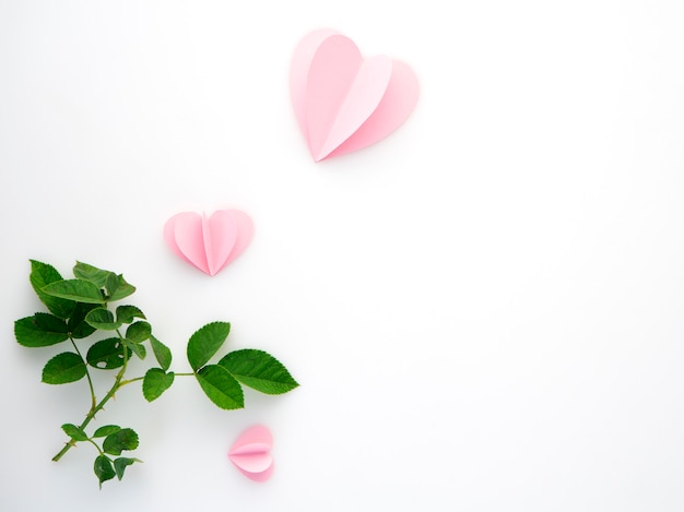 Corazones de papel rosa amor creativo