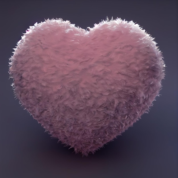 Corazones rosados esponjosos AI render