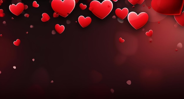 Corazones de seda voladores rojos, rosados y blancos sobre fondo rosa claro Decoraciones para la tarjeta de felicitación del día de San Valentín Invitación de boda Fondo del día de San Valentín con corazones espacio para copiar Amor y relaciones