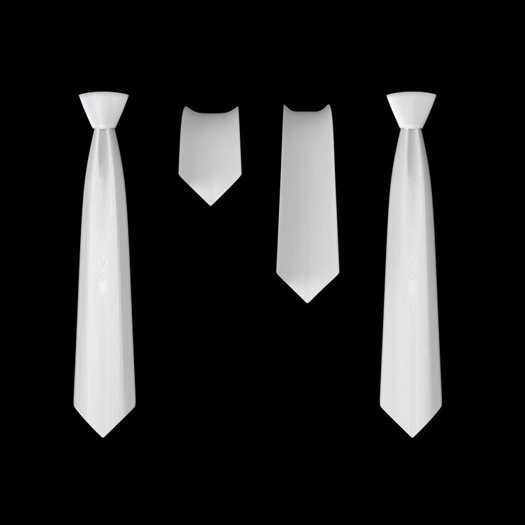 Corbata 4 adornos Color Blanco