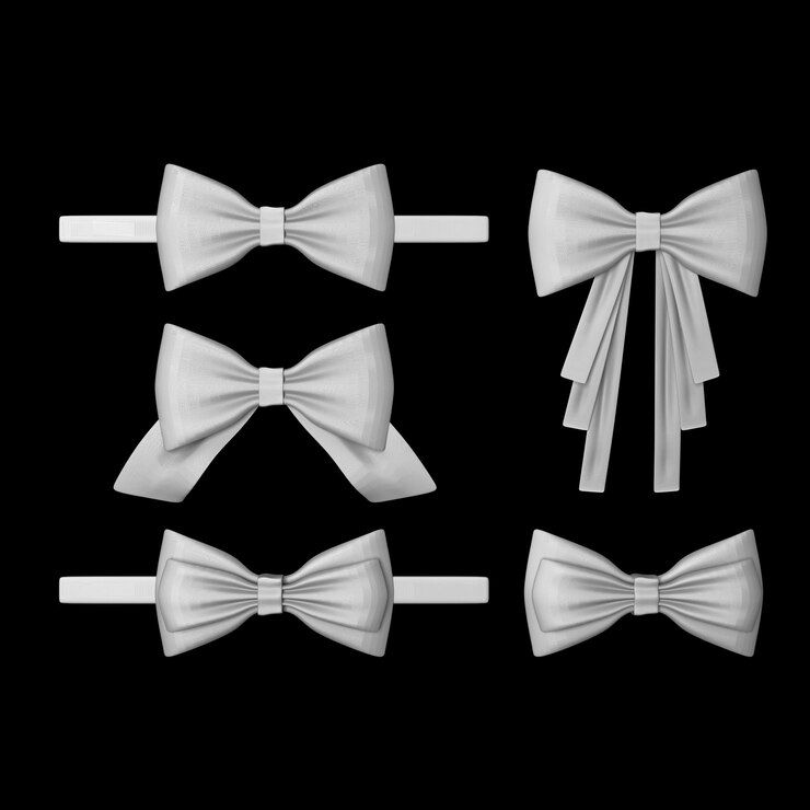 Corbata 5 adornos color Blanco