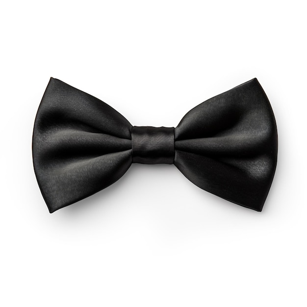 Corbata de papilla negra aislada sobre un fondo blanco