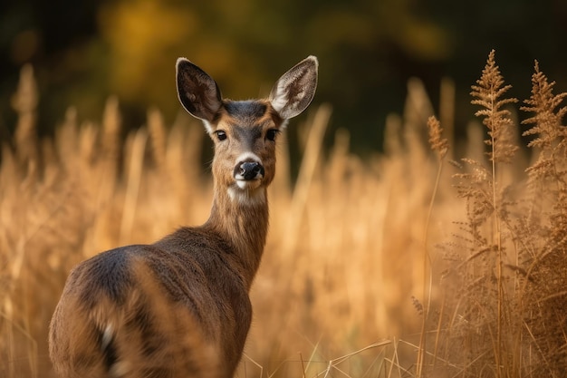 Corça na natureza selvagem em um campo