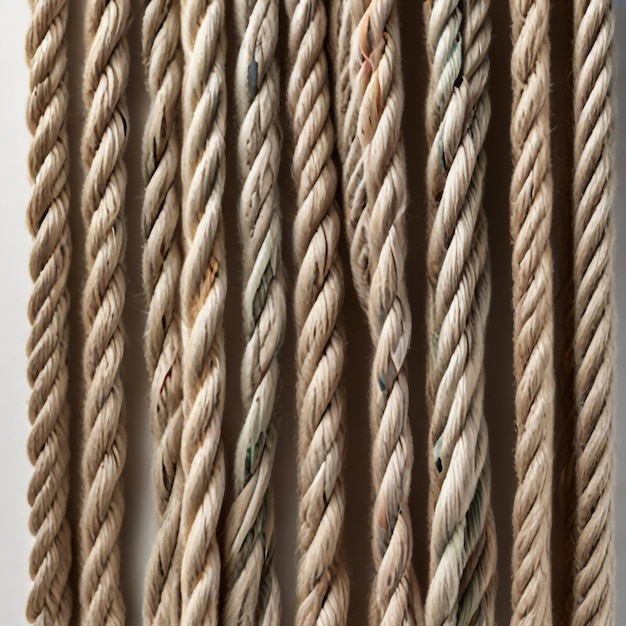 Foto corda de conjunto de cordas isolada em vista superior branca