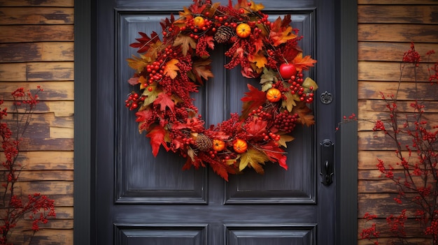 Foto cordeira de férias decorativa na porta