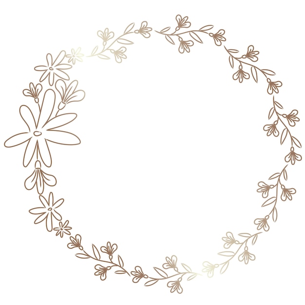 Cordeira floral desenhada à mão png transparente