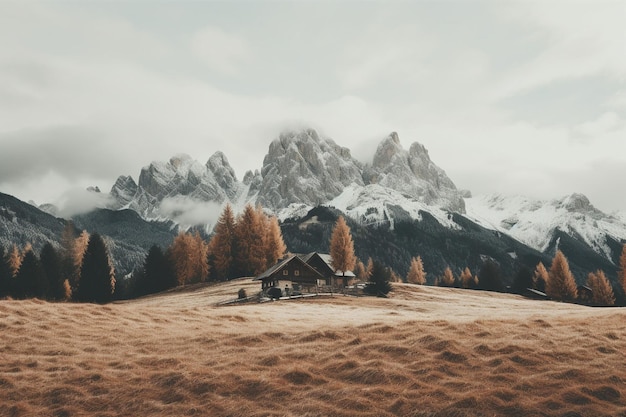 Foto cordilheira das dolomitas italianas cercada