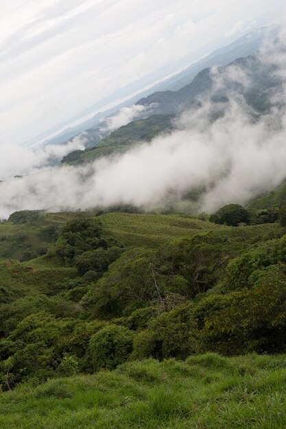 Foto cordilheira no nevoeiro