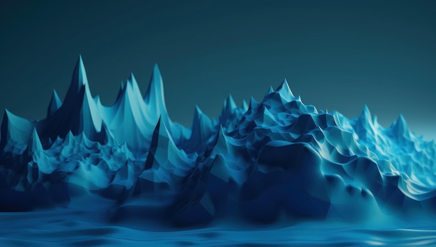 Una cordillera azul con montañas al fondo.