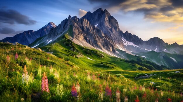 La cordillera del Cervino de los Alpes, situada entre Suiza e Italia