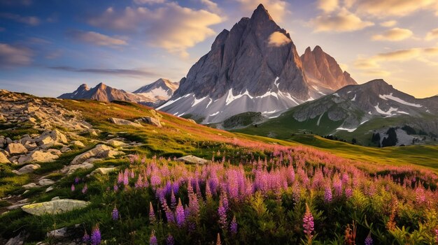 La cordillera del Cervino de los Alpes, situada entre Suiza e Italia