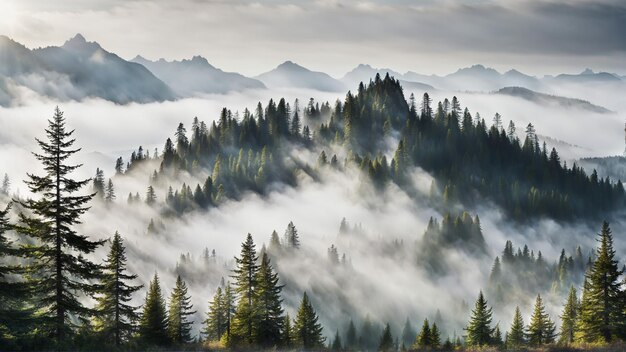 La cordillera está cubierta de niebla