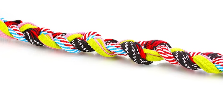 Foto cordones de colores en coleta aislado