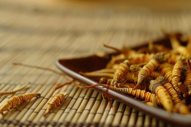 Foto cordycepe sinensis chong cao dong chong xia cao ou cordyceps de cogumelo