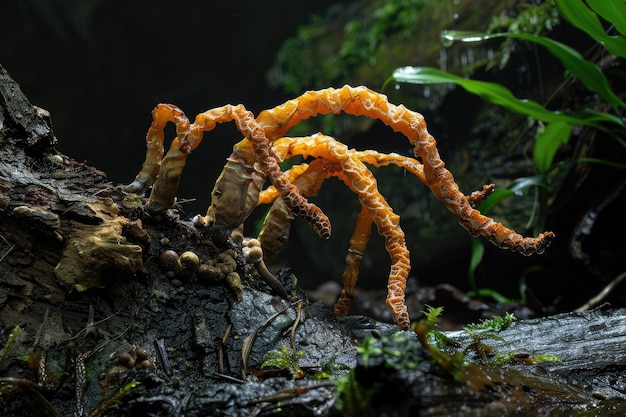 Foto cordyceps ou ophiocordyceps sinensis erva de cogumelo é um fungo para uso como medicamento