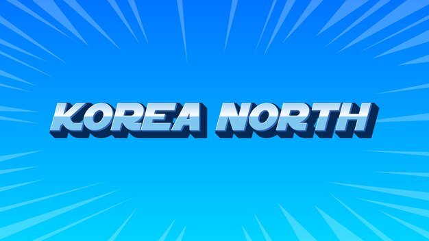 Foto corea del norte 3d texto azul