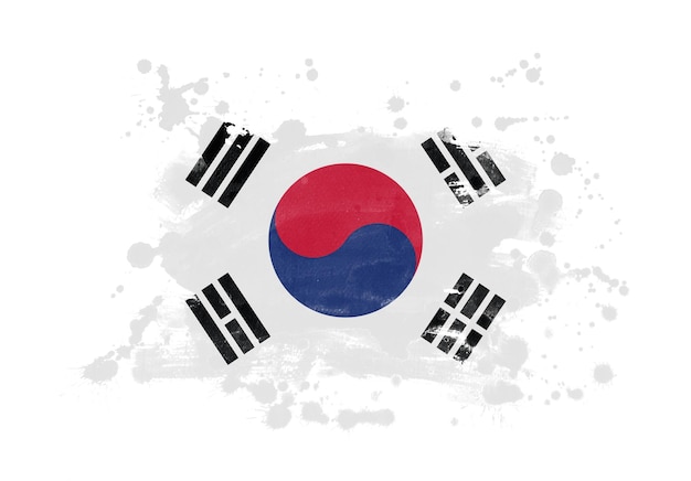 Corea del Sur bandera grunge fondo pintado