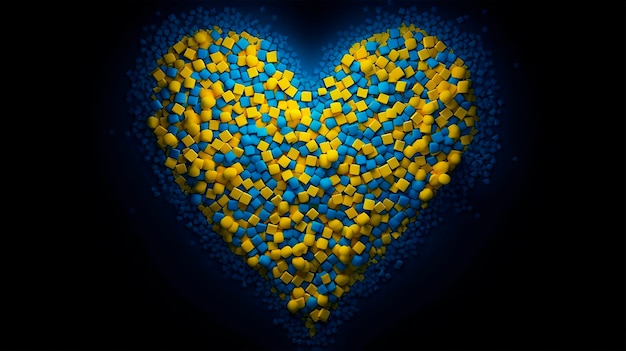 Cores da Ucrânia e da bandeira ucraniana Yellowblue Color Nice Heart Abstract Built With Generative