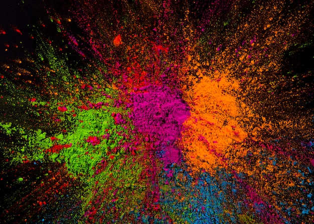 Foto cores de holi splatted multicoloridas brilhantes