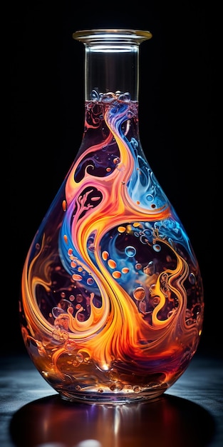 Foto cores esperançosas numa garrafa de vidro uma foto imensamente bonita movimentos dramáticos