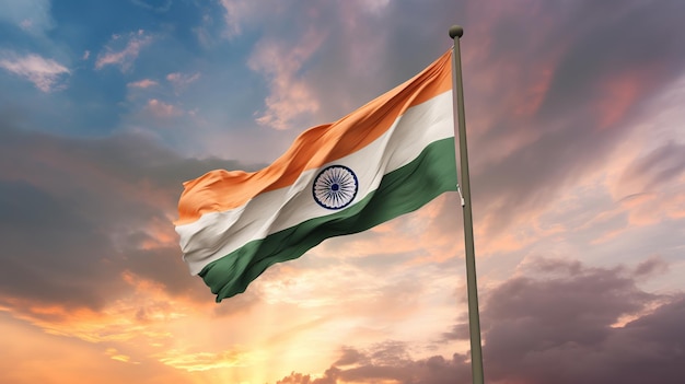Cores oficiais da bandeira da Índia e proporções corretas Bandeira nacional da Índia Generativa Ai