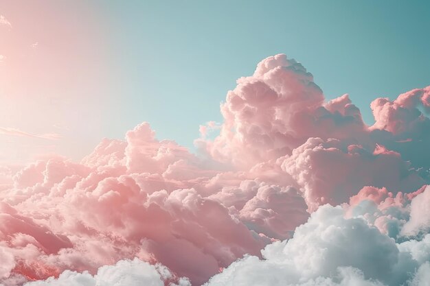 Cores pastel desfocadas nuvens de sonho doce fundo